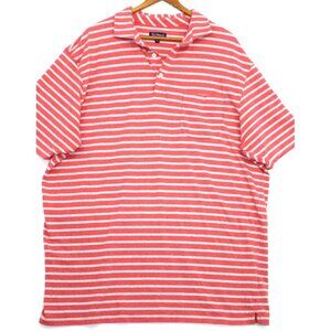 Fish Hippie Co. Polo Collection XXL Mens Red & White Striped Golf Polo Shirt
